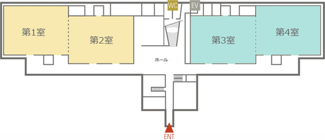 天王寺ギャラリー(旧称:地下展覧会室)平面図